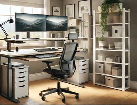 home office and standing desk